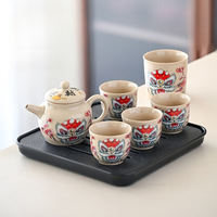 Théière en céramique de type Plant Ash, ensemble de thé chinois antique, théière individuelle faite à la main haut de gamme, cadeau pour la maison