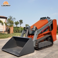 Mini-chargeur LOGWAY avec capacité de charge nominale de 550 kg, cycle de travail rapide pour le chargement de sable et de gravier, chargeur sur chenilles