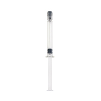 Seringue en verre pour distillat avec bâtonnet de libération d'air en métal argenté, 1 ml, 2,25 ml, 3 ml, pour huile