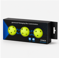 Boîte à balles de pickleball et de paddle personnalisée, imprimée sur mesure, avec fenêtre, dorure UV, impression couleur, emballage plat, expédition OEM