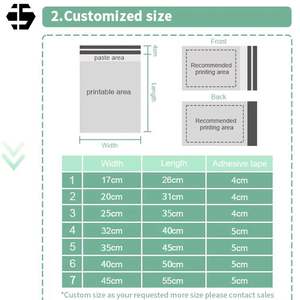 Sacs d'expédition en polyéthylène blancs biodégradables à fermeture autocollante, enveloppes d'expédition pour courriers, sacs d'emballage - Product Image 6