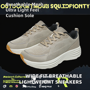 Baskets pour hommes à lacets, grande taille, tendance mode, style rétro sportif, légères, décontractées, avec empeigne en maille respirante et bout large, pour l'extérieur - Product Image 2