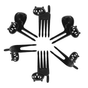 Bento Lunches Tăm Bộ Đồ Ăn <span class=keywords><strong>Mini</strong></span> Phim Hoạt Hình 6 Cái/gói Mèo Đen Trái Cây <span class=keywords><strong>Fork</strong></span> Snack Bánh Tráng Miệng Thực Phẩm <span class=keywords><strong>Fork</strong></span> Đảng Decor - Product Image 4