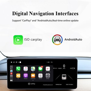 แผงหน้าปัดรถยนต์5G + 2.4G Dual Band WIFI 4 + 64G เครื่องเล่นวิดีโอสำหรับ Tesla Model 3 /y จอแสดงผล GPS นำทาง CarPlay