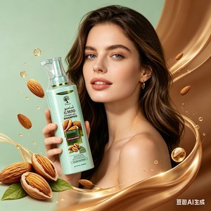 Champú <span class=keywords><strong>de</strong></span> Almendras Sin Sulfatos Anticaspa Sin Enjuague Hidratación Profunda Antifrizz Nutre el Cuero Cabelludo Repara el Cabello Seco Dañado y Encrespado - Product Image 4