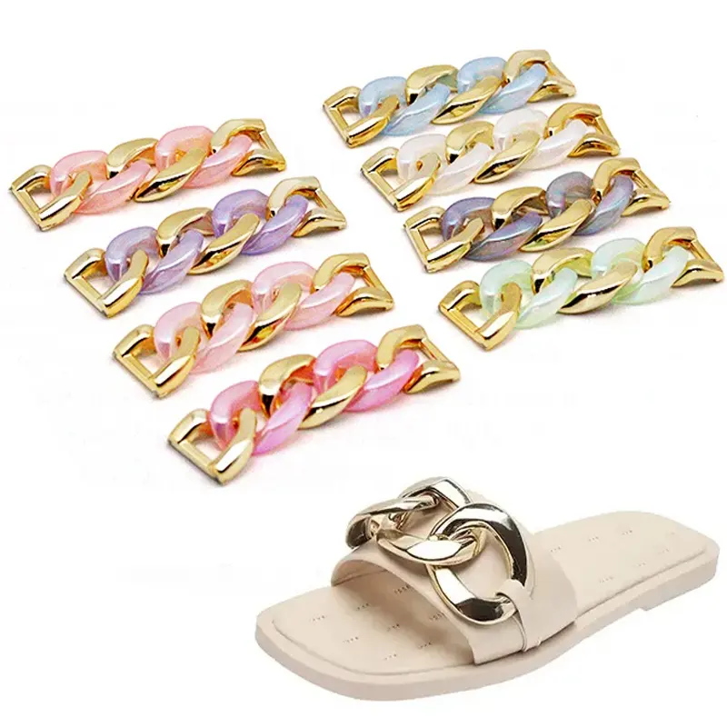 RS008 2023 New Trend acrylic Shoes Accessories buckles Decoration accessories plastic shoes chain