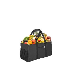 Sac fourre-tout utilitaire pliable, panier <span class=keywords><strong>de</strong></span> rangement pliable en tissu Oxford avec poignées pour le shopping, les pique-niques et les voyages - Product Image 4
