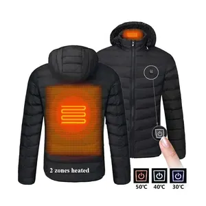 Men Electric Heated Jacket and Pants 2 Zones Heated Thermal Coat USB Electric Winter Heated Jacket for Women Battery Not Include