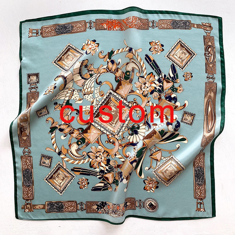 Sciarpa In Seta Personalizzata Con Nome O Logo - Sciarpa Grande Per Capelli, Testa O Collo | Regalo Ideale Per Donna