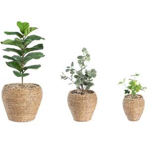 Corde de chanvre de jute tenture murale panier <span class=keywords><strong>tuteurs</strong></span> de plantes décorations cadeaux paniers décoratifs en métal tissé herbe de mer fourre-tout ventre - Product Image 1