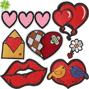 Valentines Day Embroidery Patch Letter Embroidered Patch Iron On Custom Embroidery Patches For Clothing