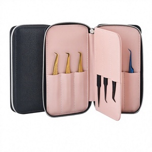Estuche Profesional para Pinzas de Extensión de Pestañas, Organizador de Transporte con Cierre y Múltiples Ranuras Elásticas - Product Image 1