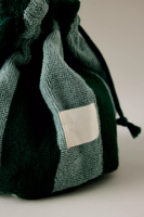 Großhandel Benutzerdefiniertes Logo Damen Kordelzug Kosmetiktasche Frauen Frottee Baumwolle Grün Gestreifte Waschtasche für den Sommer