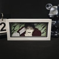 Lampe de table holographique USB populaire avec cadre en bois pour la découpe de papier, idéale pour les boutiques de cadeaux - Article très demandé