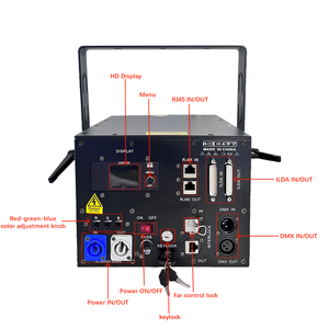 XGD - Nuevo Proyector Láser de 8 W con Animación <span class=keywords><strong>3D</strong></span> a Todo Color, Clasificación IP33, 90 CRI, Control DMX512 para Iluminación de Escenarios de Discotecas - Product Image 6