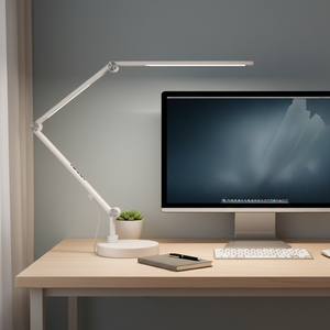 Lampe de bureau LED simple à courant continu, réglable, flexible, double source lumineuse, CRI 90 élevé, blanc chaud à blanc froid, contrôle tactile, intensité variable - Product Image 2