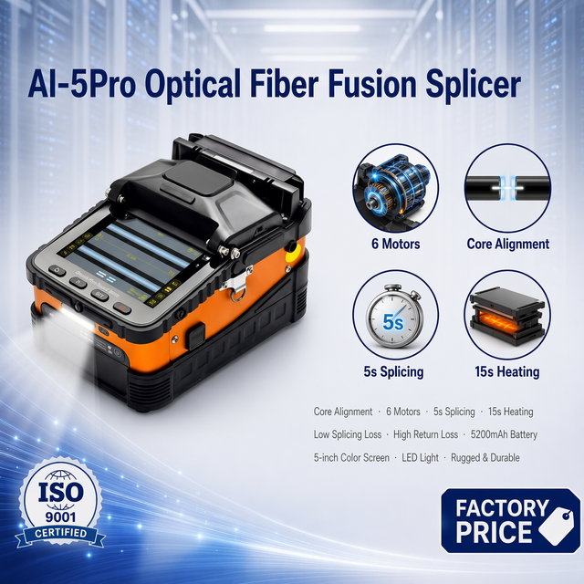 KEXINT AI-5Pro Optical Fiber Fusion Splicer Automatic Fiber Splicing Machine with SC Connector