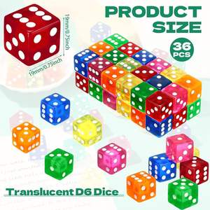 Cross-Border Goods 19mm 36-Piece Chopsticks Set No.19 Transparent Square Corner 6 Colors Each for <b>Dice</b> <b>Games</b> - Product Image 5