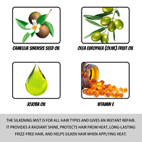 Semprotan Rambut Anti Frizz untuk Rambut Keriting/Lurus, Semprotan Silk Mist Penjualan Terlaris, Semprotan Pelindung Panas Khusus dengan Minyak Biji Kamelia