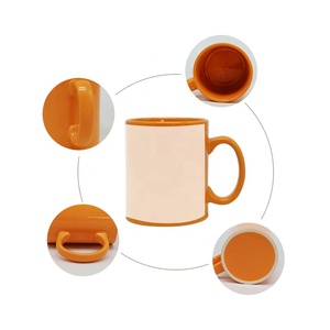 แก้วกาแฟเซรามิกสโตนแวร์,แก้วมักสีเปล่าพร้อมแผ่นปิดสีขาว - Product Image 3