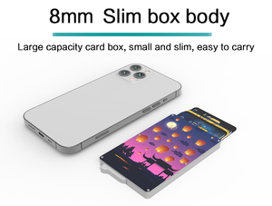 Custom Logo Business Card <b>Holder</b> <b>Wallet</b> Custom Card <b>Wallet</b> RFID Blocking Pu Leather Aluminium Card <b>Holder</b> - Product Image 4