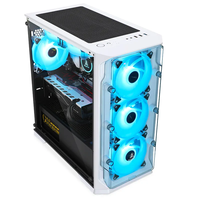 Boîtier pour ordinateur de jeu ATX tours, ordinateur de bureau de jeu avec porte latérale en verre trempé