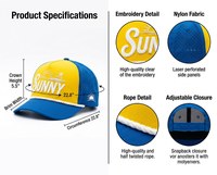 Gorra de Béisbol con Bordado 3D, Cuerda Personalizada, Perforaciones Láser, para Playa, Aire Libre, Surf, para Hombres y Mujeres