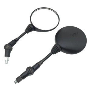 Rétroviseur universel pliable rond pour moto, scooter, vélo électrique, VTT, UTV, moto tout-terrain, rétroviseur convexe HD réglable - Product Image 1
