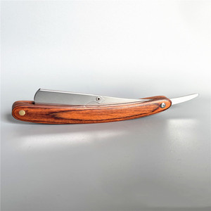 OEM Barber Manual <strong>Razor</strong> Classic Men Portable Folding Wood Handle Single Blade Shaving <strong>Razor</strong> <strong>Straight</strong> Edge <strong>Razor</strong> Knife Holder - Product Image 3