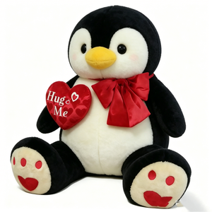 Pingüino de peluche personalizado de San Valentín, pingüino de peluche con corazón, muñeco de peluche de pingüino como regalo de amor - Product Image 4