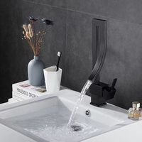 Moderne Badezimmerarmatur Waschbeckenarmaturen aus Messing Metall Warm- und Kaltwasserhähne Goldene Hohe Waschbeckenarmatur