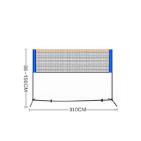 2020 meilleur réglable Portable pliable pliant hauteur cornichon balle Tennis Badminton filet support poteaux poste ensemble