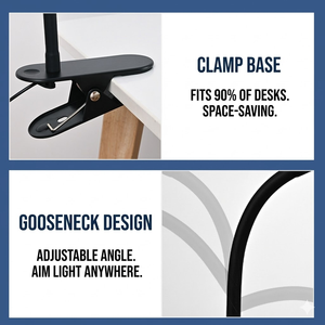 Lámpara <span class=keywords><strong>de</strong></span> Escritorio LED <span class=keywords><strong>de</strong></span> Espectro Completo, Moderna y Sencilla, con Protección Ocular, Luz <span class=keywords><strong>de</strong></span> Lectura con Clip, Cuello <span class=keywords><strong>de</strong></span> Cisne Flexible, para Oficina, Estudio, Arquitectura - Product Image 4