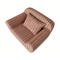 Fauteuil de salon moderne à un siège pour la maison, fauteuil rectangulaire en tissu avec rembourrage en éponge à compression sous vide pour le salon