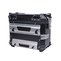 Valises latérales universelles pour moto 38L en alliage d'aluminium, motif X, étanches, antichoc, coffre de voyage noir à dégagement rapide, boîte personnalisée
