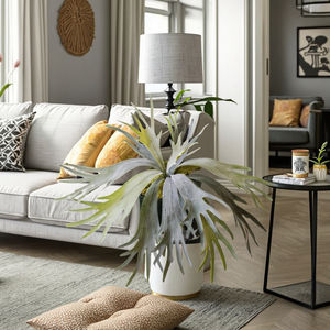 Staghorn fougère avec plante suspendue en bois artificielle succulente verdure <span class=keywords><strong>d</strong></span>écorative intérieure/extérieure maison pour mariages plante tropicale - Product Image 4