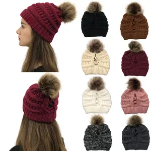 kırmızı kaput şapka Suppliers-Beanie Hat for Women Men Winter Hat Knitted Autumn Skullies Hat Unisex Ladies Warm Bonnet Cap Korean Black Red Cap