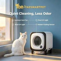 Bac à litière automatique intelligent pour chat avec contrôle par application, caméra intégrée, extracteur d'odeurs, capteurs anti-pincement, grille anti-poussière, capacité 72L