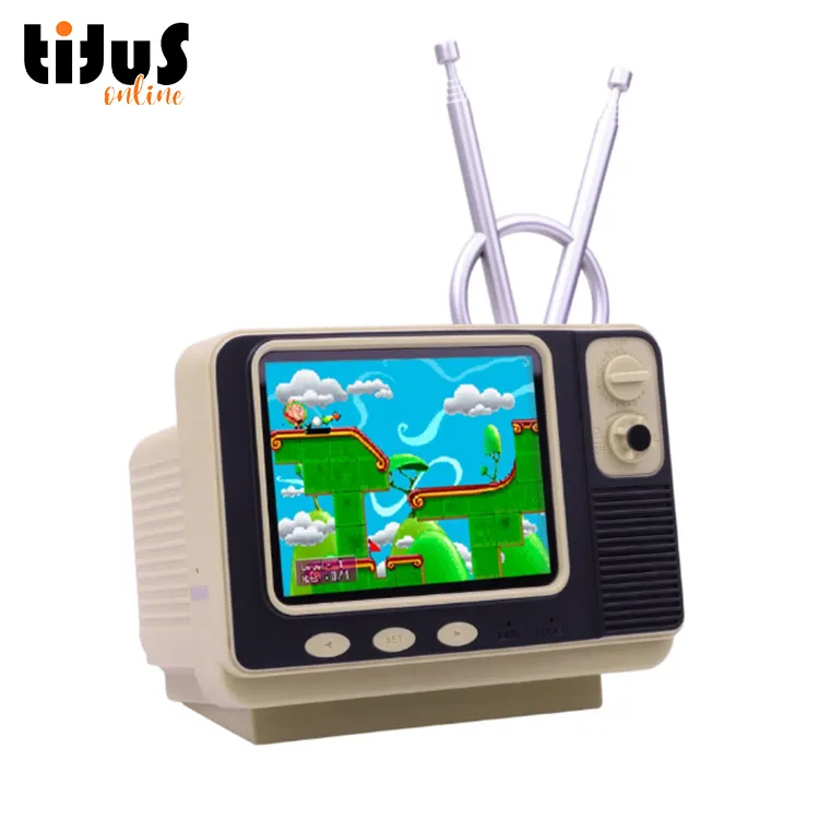 GV300 3inch retro mini TV console Built-in 108 in 1 handheld game player video classic game console with two gamepads