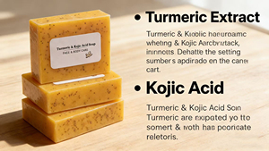 Sapone Schiarente Naturale per la Cura della Pelle, Etichetta Privata, Vendita all'Ingrosso, Sapone Solido Fatto a Mano con Curcuma e Acido Kojico per Viso e Corpo - Product Image 4