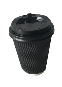 ถ้วยกระดาษกาแฟพร้อมฝาปิดลายริ้วคลื่นสองชั้นขนาด6ออนซ์8ออนซ์9ออนซ์10ออนซ์14ออนซ์16ออนซ์แบบทิ้งได้ตามต้องการ - Product Image 6