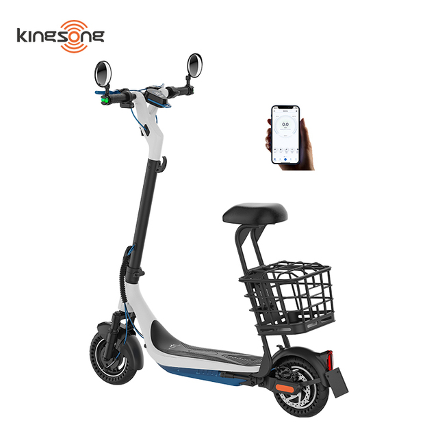 21.75Miles Foldable Shock-Absorbing 10" Tires Escooter 30km/h 37V 10.4Ah 500W Electric Scooter with Rear Basket