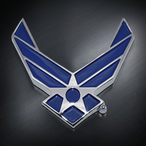Placa Decorativa Metálica Cromada Azul con Alas de la Fuerza Aérea de EE. UU., Oficialmente Licenciada por Hanwell - Product Image 3