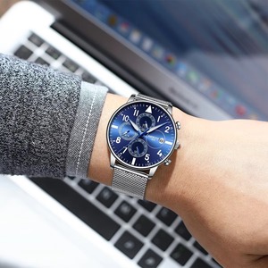 Reloj de Pulsera de Cuarzo de Lujo para Hombre Drioshipping 2368, Cronógrafo, Correa de Cuero, Cristal Ronda, Elegante Reloj de Negocios - Product Image 4