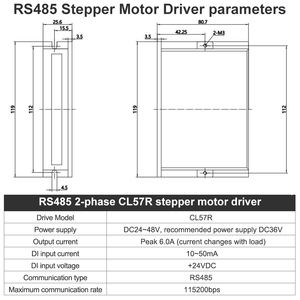 NEMA 23 động cơ bước Kit với RS485 modbus kỹ thuật số lai điều khiển 2nm vòng khép kín 2nm bước động cơ Kit - Product Image 5