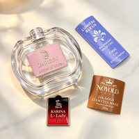 Étiquette de parfum en métal avec logo personnalisé, plaque signalétique en métal texturé or pour la décoration de flacons cosmétiques et de parfums