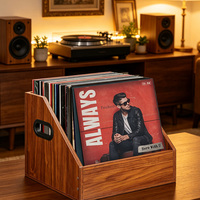 Caja de Almacenamiento de Discos de Vinilo de Madera, Organizador de Revistas, Archivador de LPs, Estante para Álbumes, Soporte para Medios, Venta al Por Mayor Directo de Fábrica