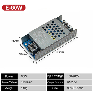 Hàng mới siêu mỏng 60W DC 12V 24V AC220-240V dẫn lái xe chuyển đổi cung cấp điện biến áp cho <span class=keywords><strong>LED</strong></span> Strip - Product Image 5