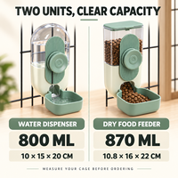Distributeur automatique de nourriture pour animaux de compagnie, distributeur d'eau par gravité, bol à nourriture pour cage, pour lapin, chat, chien, petits animaux, usage quotidien