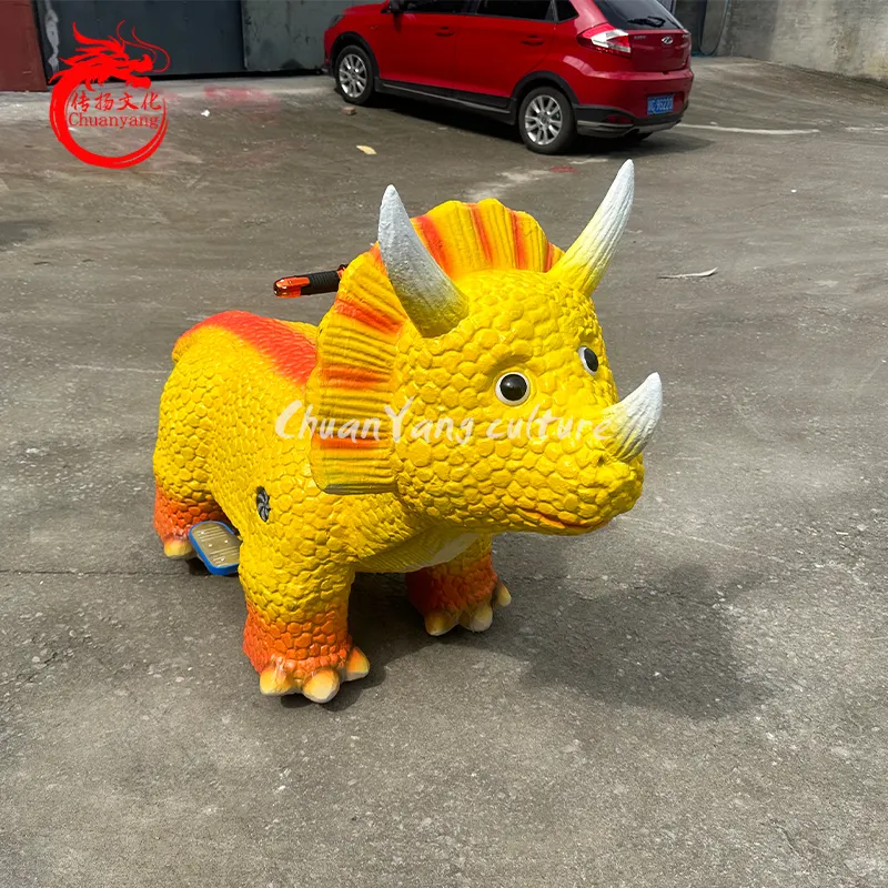 Token Coin Operated Electric Animatronic Walking Dinosaur Cartoon Rid Car